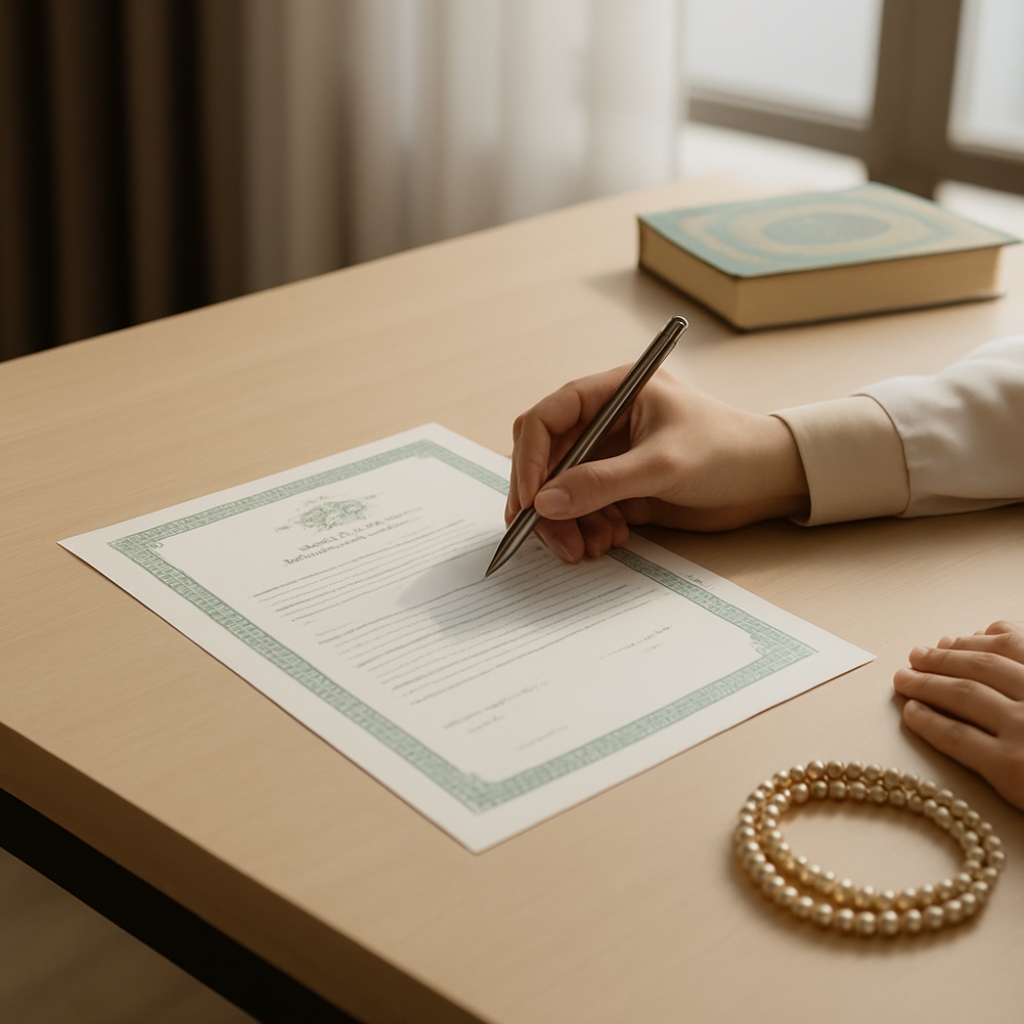 Rédaction du testament Al-Wassiyya